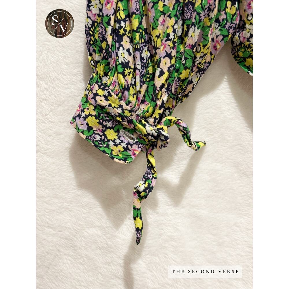 Anthropologie Maeve Ashleigh Puff Long Sleeve Button Down Floral Blouse Small - Picture 5 of 9